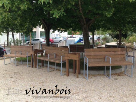mobilier urbain banc bois