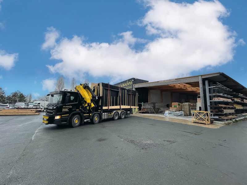 depart camion chargement mur ossature bois vivanbois