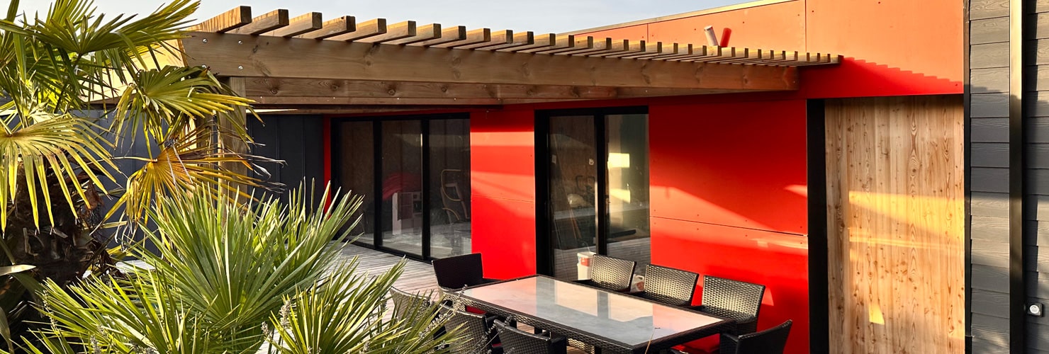 constructeur maison moderne ossature bois bardage rouge royan constructeur maison moderne ossature bois bardage rouge royan