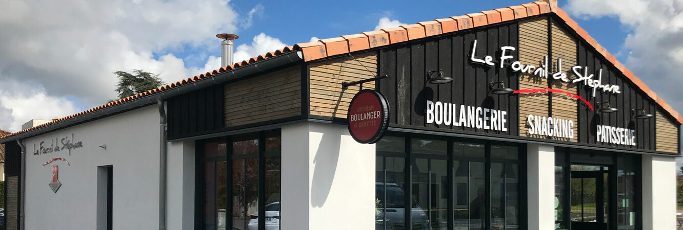 habillage façade boulangerie pose Charpente 17260 Gemozac