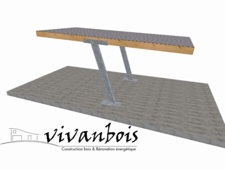 carport métal 2 pieds