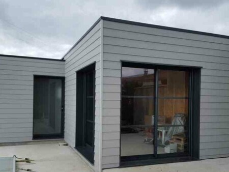 agrandissement ossature bois bardage eternit cedral luchat 17600