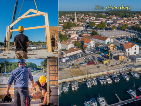chantier construction bois batiment capitainerie la tremblade 17390