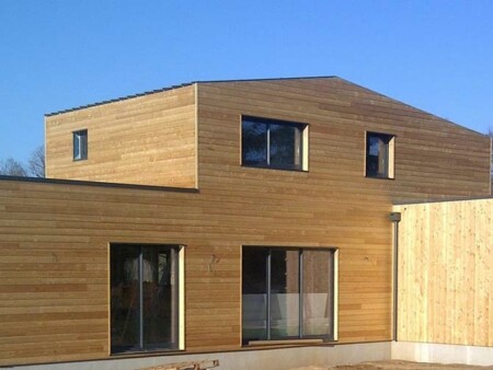 contruction maison contemporaine ossature bois toit plat Gemozac 17260