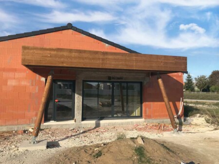 construction structure portique llaméllé collé Dojo SEMUSSAC 17120