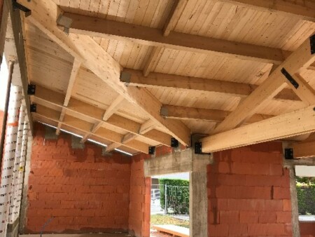 chantier charpente agrandissement mairie du chay