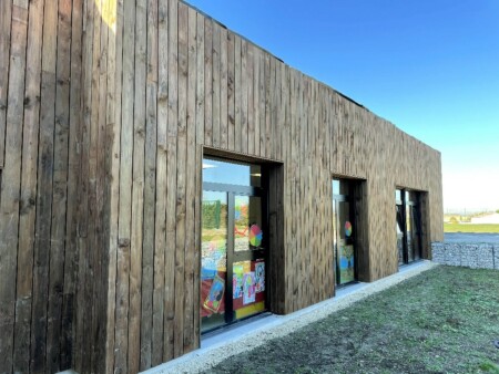 facade bardage bois ecole charente maritime
