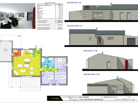 plan maison T4 112m2