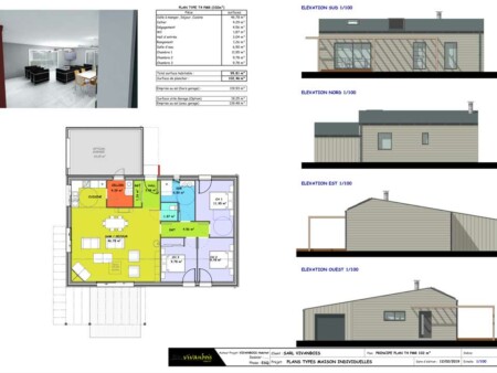 plan maison T4 - 102 m2