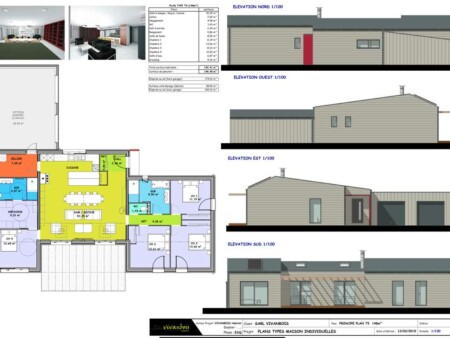plan maison T5 - 148 m2