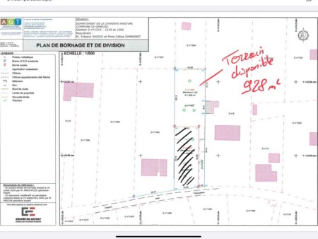 terrain a batir 928m2 Chemin jean thibaudeau 17260 gemozac