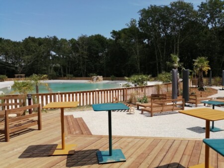 pose clôture bois piscine camping Yukadi la Palmyre - Royan