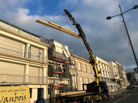 grutage poutre surélévation maison de ville royan